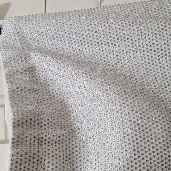 NWT WHITE RHINESTONE KNIT MINI SKIRT - Picture 5 of 7